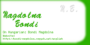 magdolna bondi business card